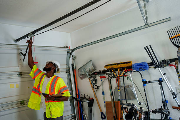 Professional Garage Door technician working in Coral Gables, FL